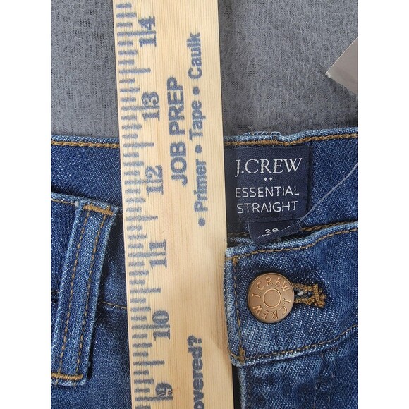 J.Crew Jeans Womens 28 Blue Essential Straight Stretch Denim Medium Wash BT090 - Picture 9 of 14